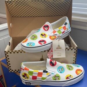 New in Box Disney Vans Slip Ons, M 7, W 8.5